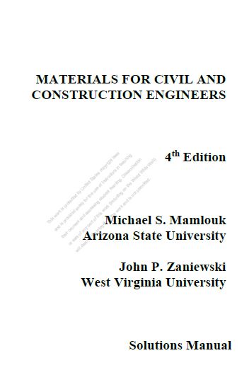 [Soultion Manual + Resources] Materials for Civil and Construction Engineers (4th Edition) - Pdf